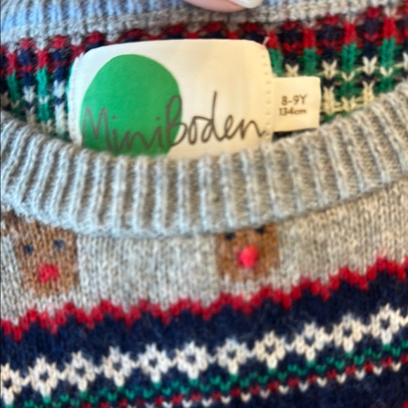 Gray Reindeer Sweater with Red and Blue Accents - Picture 3 of 3